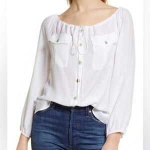 Tommy Bahama Mia Coast Silk Blend White Top Blouse Women’s size XL